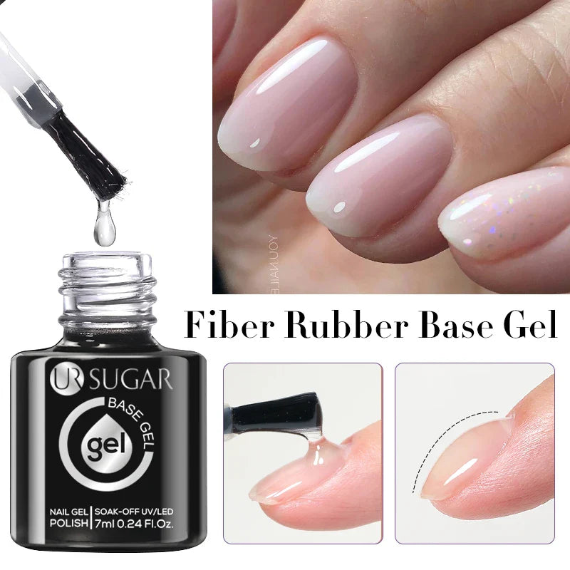 UR SUGAR Blue Color Rubber Base Gel Nail Polish Gold Glitter Base Gel Top Coat Soak Off UV LED Gel Nail Art Varnish Manicure Lootquake LLC
