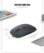 Wireless Mouse Gaming Mouse Backlight USB Compatible RGB Rechargeable Mice Silent Backlit Ergonomic Gaming Mouse for Laptop PC Lootquake LLC