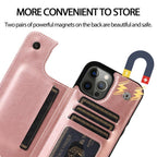 Wallet Stand Cover Flip Leather Case For iPhone 14 Pro Max 13 Pro Max 12 Pro Max 11 Pro Max Soft PU Leather Card Case With Kickstand Slim Double Magnetic Clasp Protective Cover Stevvex