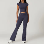 Women's 2-Piece Yoga Set: Crop Top & Leggings THRIXINE
