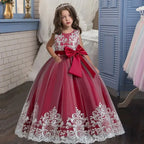 New Christmas Party Princess long dress children's dress children's gauze lace birthday party dinner ball big butterfly dress