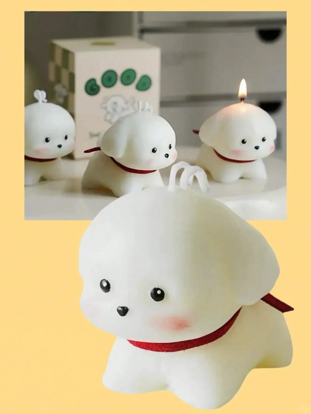 Burning 6h Cartoon 3D Cute White Puppy Candle Home Decor Candle Scented Candle Home Use Girl Aromatherapy Home Aromatic Candle Lootquake LLC