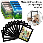 A4/A5/A6 Black Magnetic Photo Frame Publicity Column Advertising Column Self Adhesive Soft Poster Frame Certificate Folder Lootquake LLC