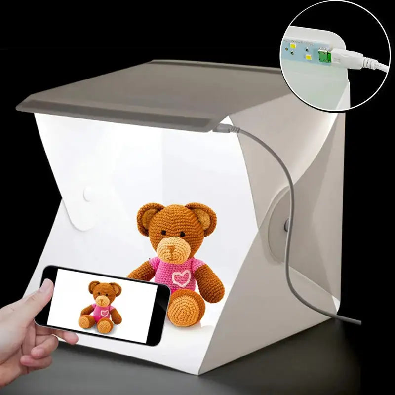 Portable Photobox Softbox Light Folding Box For Photo Studio Photography Double Led Cubes To Take Photos Products Shooting Tent