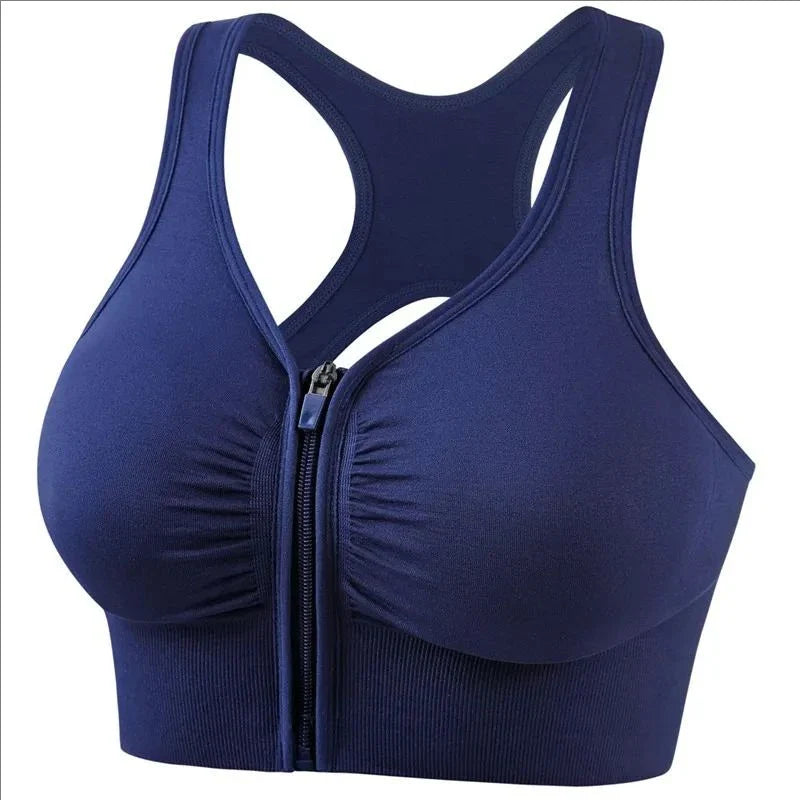 Women's sports bra front zipper design THRIXINE