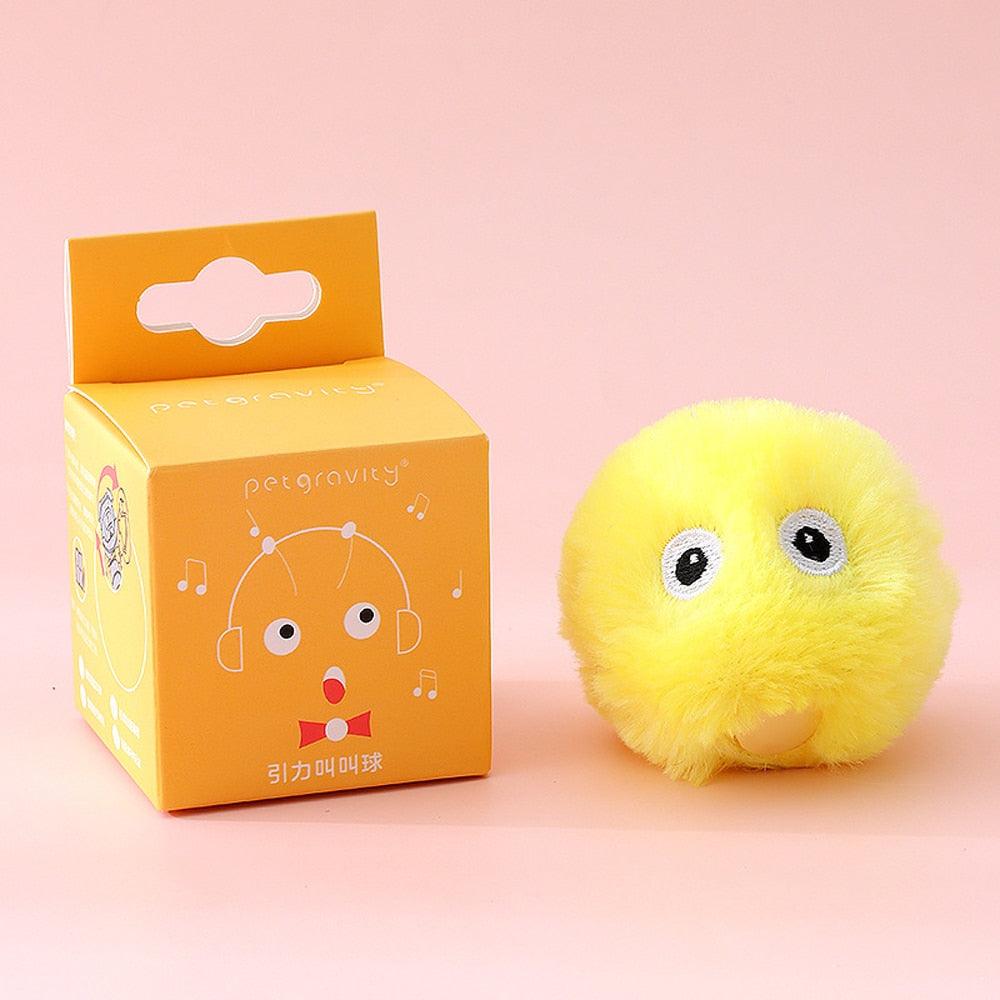 Smart Fluffy Plush Cat Ball Toys Interactive Chirping Balls Cat Kicker Toys 3 Lifelike Sounds Fun Kitty Kitten Toys  Interactive Electric Cat Ball with Sound Stevvex
