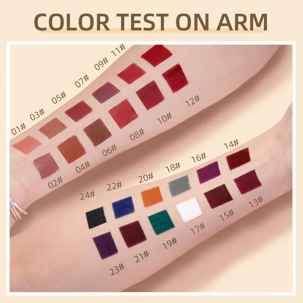 QIBEST Matte Liquid Lipstick Waterproof Long Lasting Velvet Lip Gloss Tint Tube Matte Nude Pigment Red Lipgloss Lips Makeup