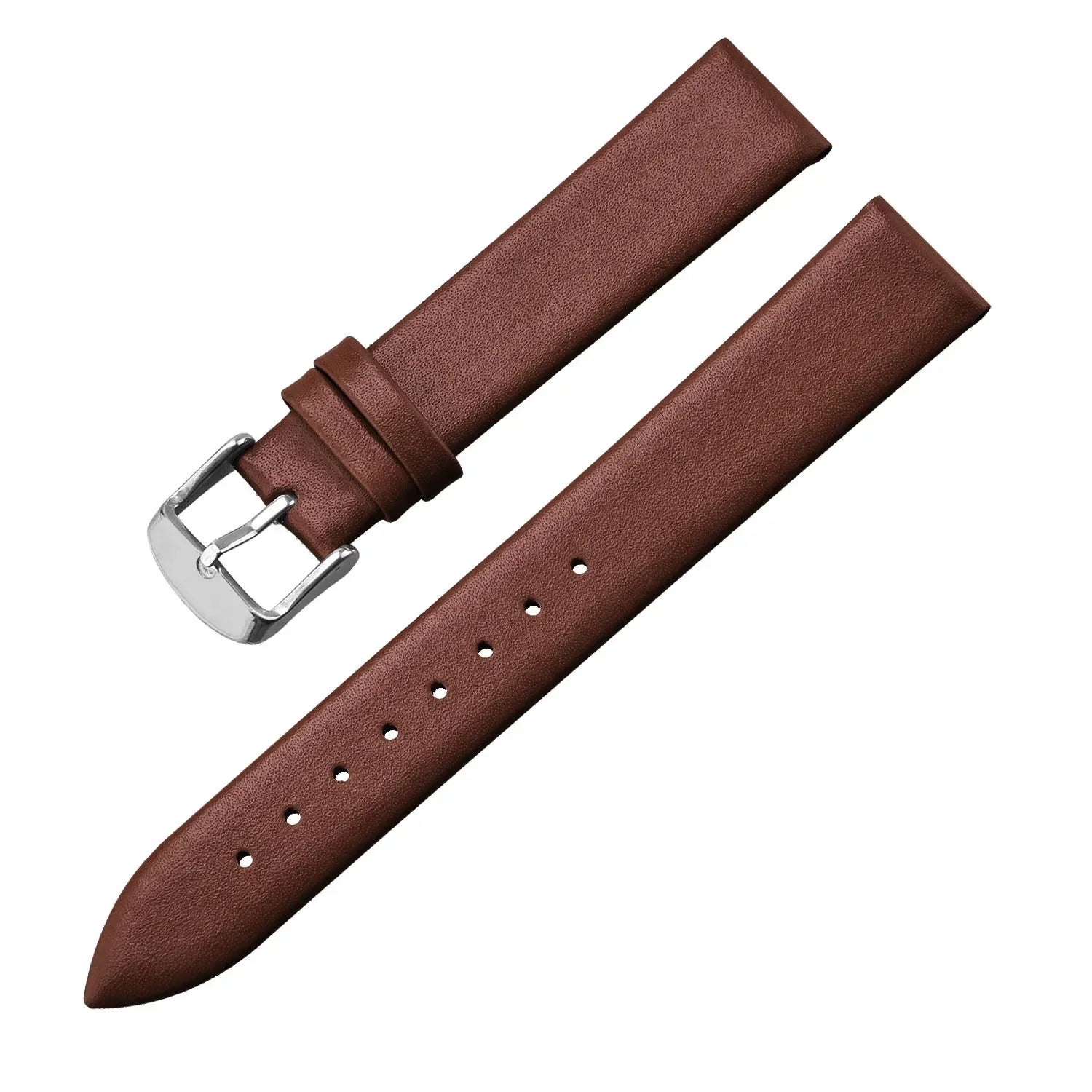 Polar Calf Leather Watch Band for Smartwatch - Genuine Leather, Silver Buckle