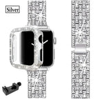 Apple Watch Bedazzled Stainless Steel Strap - Elegant Design - SJB-DIAMOND ELITES