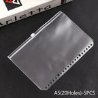 5pcs Transparent Zipper PVC Storage Bag Antioxidant Matte A5/A6 Cash Envelope Information Storage Folder School Office Supplies Lootquake LLC