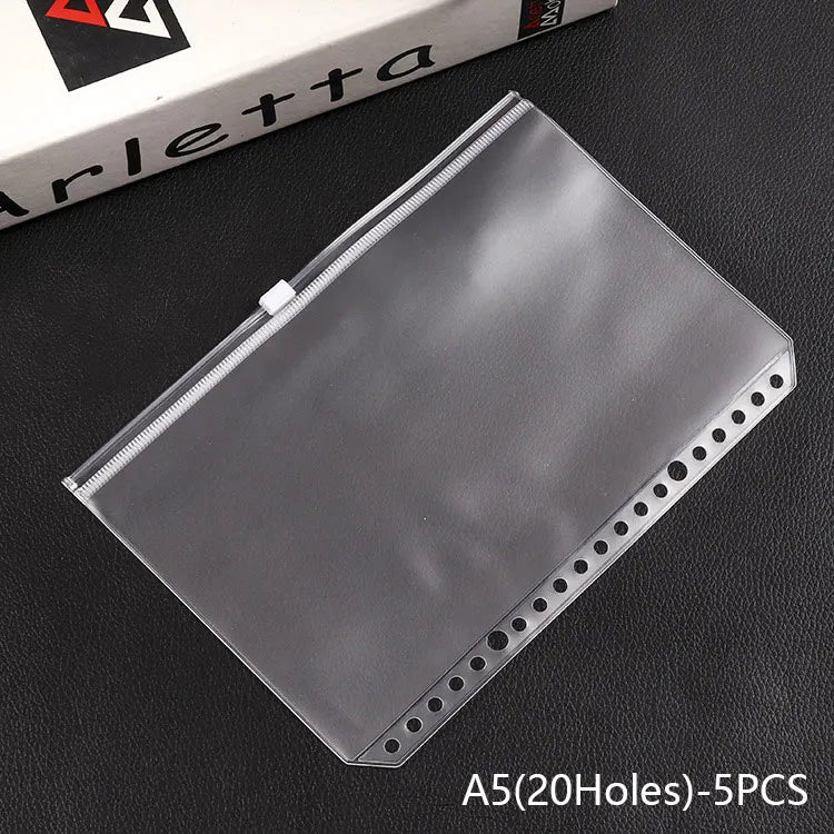 5pcs Transparent Zipper PVC Storage Bag Antioxidant Matte A5/A6 Cash Envelope Information Storage Folder School Office Supplies Lootquake LLC