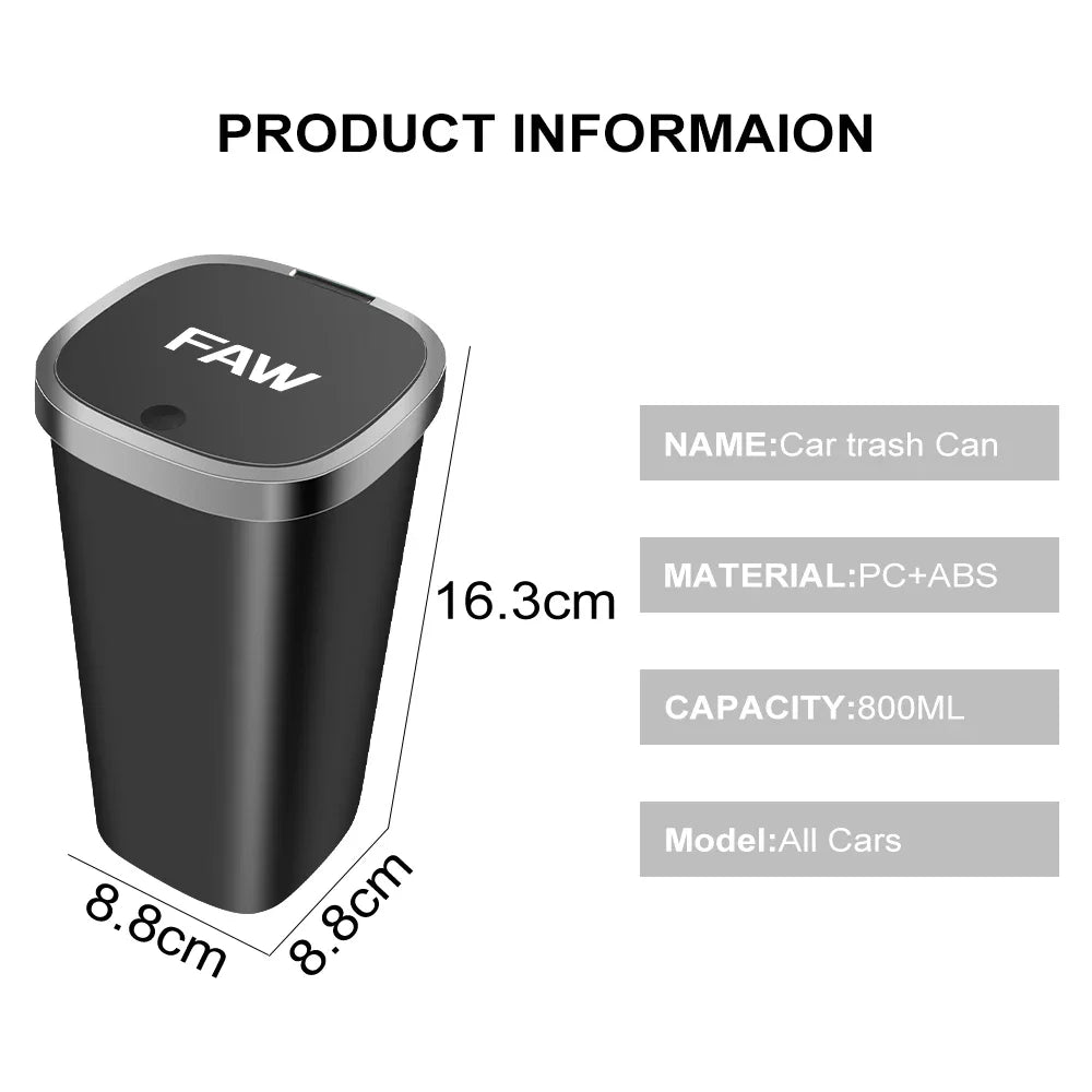 Car Trash Bin Garbage Can For FAW V5 X80 B50 Besturn X40 T77 V2 Vita F5 V70 D60 J6 F1 V80 B70 R7 N5 N7 B30 T33 Auto Accessories Lootquake LLC