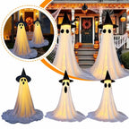 Lighted Spooky Ghost Decor Scary Standing Ghost with LED String Lights Home Porch Garden Yard Lawn Party Halloween Decorations Lootquake LLC