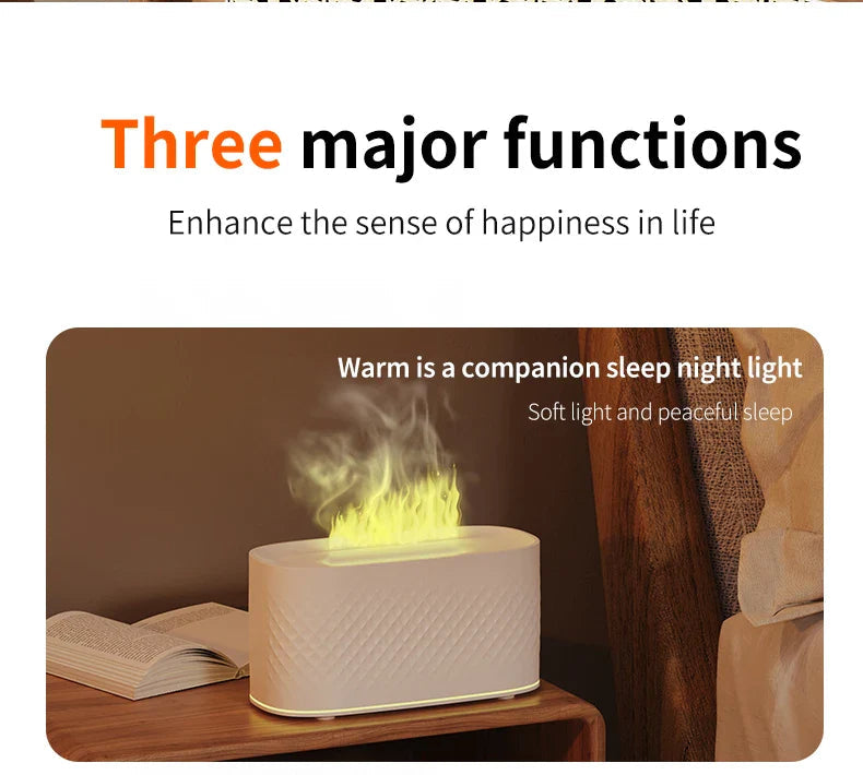 Colorful Simulation Flame Aroma Diffuser Home Hotel Desktop USB Air Humidifier Lootquake LLC