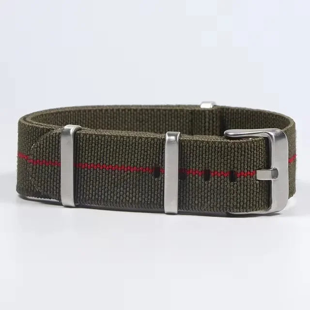 Polar Watch Band Nylon Elastic Strap Unisex Military Style Blue Red
