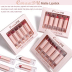 5 Pcs  Matte Lipstick Sets Lip Gloss Moisturizing Long-lasting Easy Makeup Fashion Classic Shades For Daily Date Exquisite Gift Lootquake LLC
