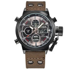 1pc / lot Men Genuine XINEW Brand Designer Watches Students Fashion Leather Band Alarm Stopwatch Electronic Watch Montre Homme