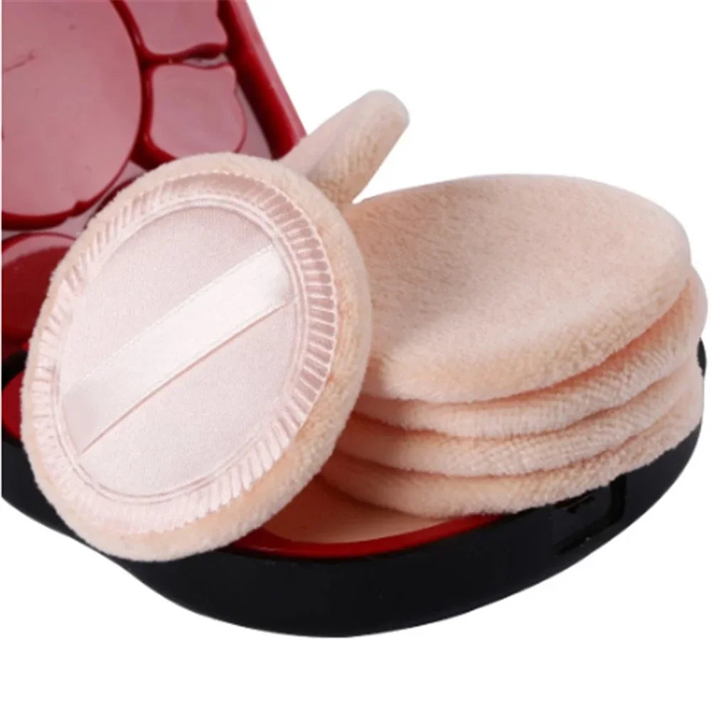 6pcs Round Facial Powder Foundation Puff ,Portable Soft Cosmetic Puff For Makeup Application, Beauty Tool Essential Make Up Lootquake LLC