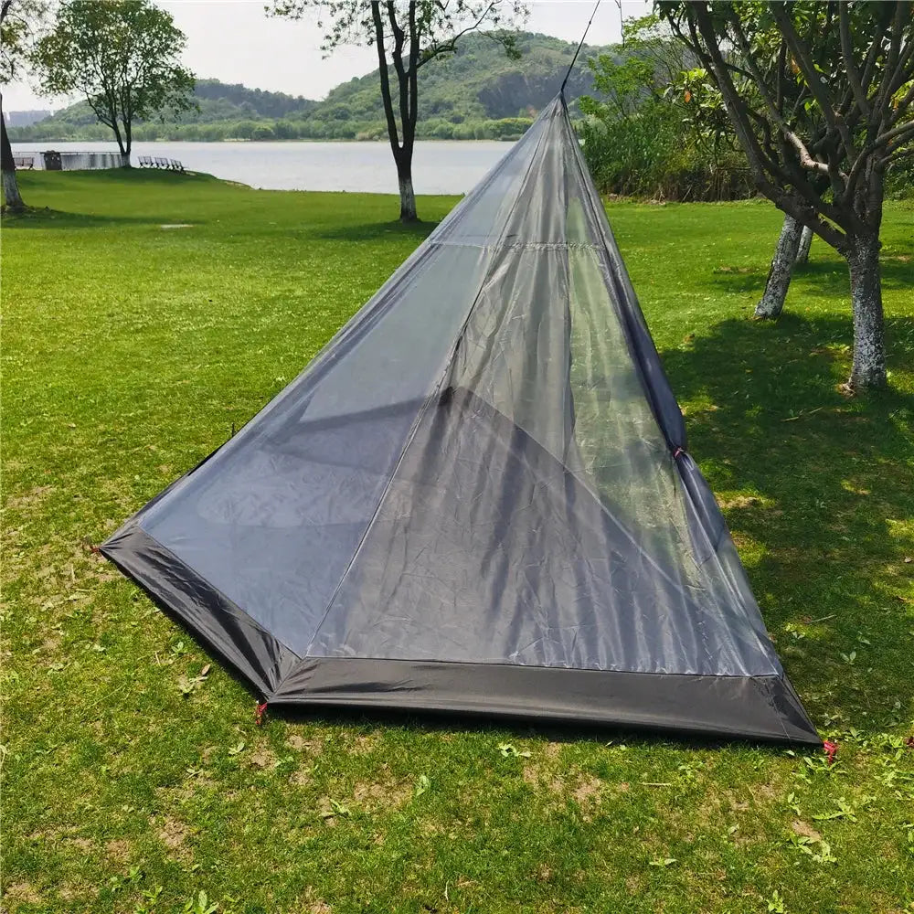 Ultralight Pyramid Tent‘s Inner Tent Outdoor Rodless Summer Mesh Tent Portable Backpacking Hiking Camping Teepee Inside Tent