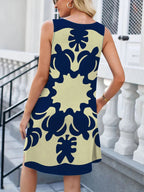 2024 New European and American Cross border Summer Long Dress Women's Sleeveless Round Neck Sexy Printed Dress Lootquake LLC