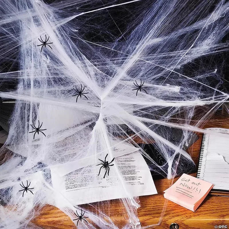 Halloween Decoration Party Accessories Decorations for Events Scream Festa Spider Web Black Outdoor Props Haunted House Spider Lootquake LLC
