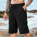 Men's Linen Casual Elastic Waist Beach Shorts THRIXINE