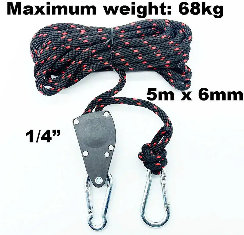 68kg 1/4 Ratchet for 6mm Rope Buckle Awning Wind Rope Tent Rope Fastener Fixed Buckle Pulley Hangers