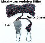 68kg 1/4 Ratchet for 6mm Rope Buckle Awning Wind Rope Tent Rope Fastener Fixed Buckle Pulley Hangers
