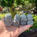 Buddha Stone Statue Little Buddhist Monks Tibetan Buddhism Figurines Zen Garden Ornament Meditation Home Aquarium Decoration Lootquake LLC