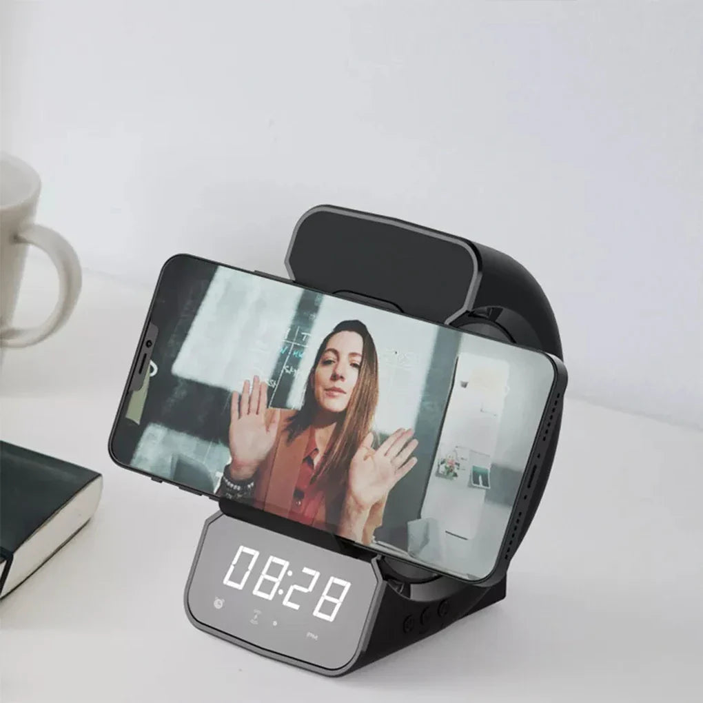 3 In 1 Wireless Bluetooth Speaker Fashion Portable Outdoor Speaker with LED Display Alarm Clock and Fast Charger Lootquake LLC