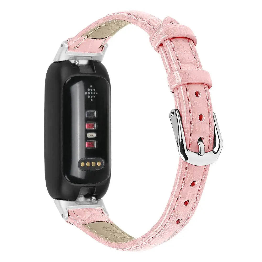 Fitbit Inspire 3 Slim Leather Band – Elegant Minimalist Strap - SJB-DIAMOND ELITES