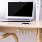 30pcs Clear Plastic Cable Clips Adhesive Cord Holders Transparent Wall & Desk Cable Management Wire Organizers