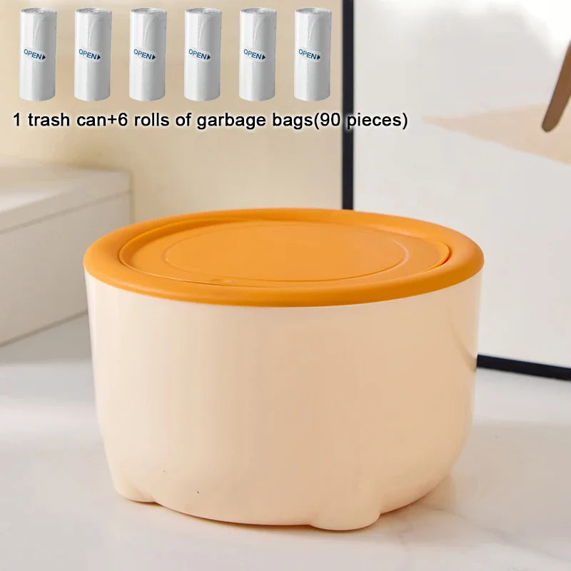 1pc Mini Trash Bin, Small Garbage Can For Desk, Food Waste Bin，Pet cat litter cleaning box，Portable trash can in car Lootquake LLC