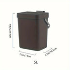 Space-Saving Quiet-Close Trash Can - 3/5L, Eco-Friendly Sealed Bin For Kitchen & Office, No Electricity Needed Lootquake LLC