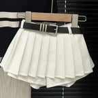 Baby Girls Knitted Polo Shirt Summer Set Latest Children's Western style Tank Top Fashionable Pleated Skirt Two Piece Set