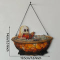Acrylic Halloween Ghost in Bathtub Hanging Ornaments Cute Ghost Reading Book Decor Home Bedroom Living Room Window Decorations Lootquake LLC