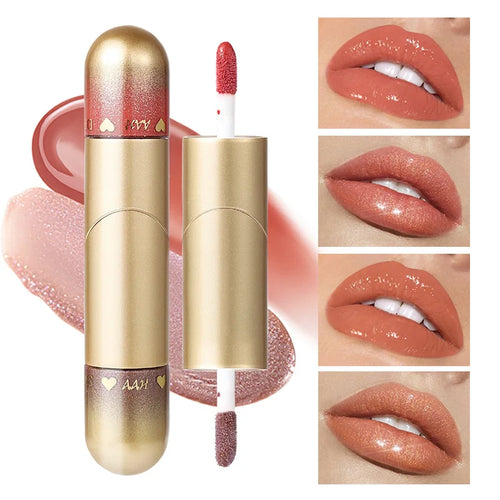 1pcs Double-head lip gloss lipstick, hydrating and moisturizing, foldable, sparkling mirror-like, nourishing lip gloss Lootquake LLC