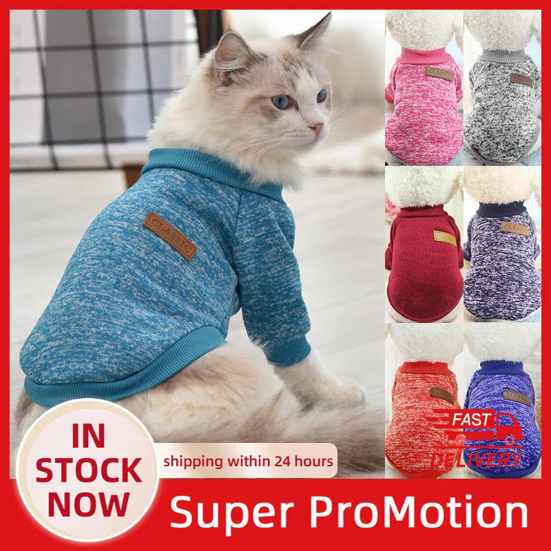 Cat Clothes For Medium Small Dogs Pet Coat Sweatshirt XS-2XL THRIXINE