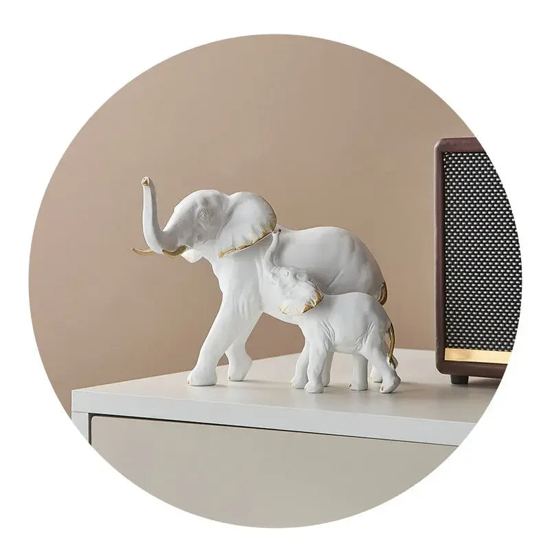 1pairs Creative Modern Decor Animal Resin Elephant Statues & Figurines Sculpture Living Room Table Ornaments Crafts Lootquake LLC