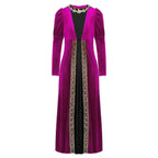 Girls Velvet Medieval Princess Dress Long Sleeve Renaissance Retro Robe Ancient Roman Long Dress for Halloween Carnival Party