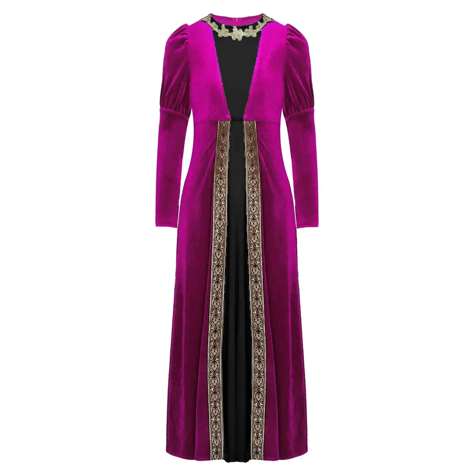 Girls Velvet Medieval Princess Dress Long Sleeve Renaissance Retro Robe Ancient Roman Long Dress for Halloween Carnival Party