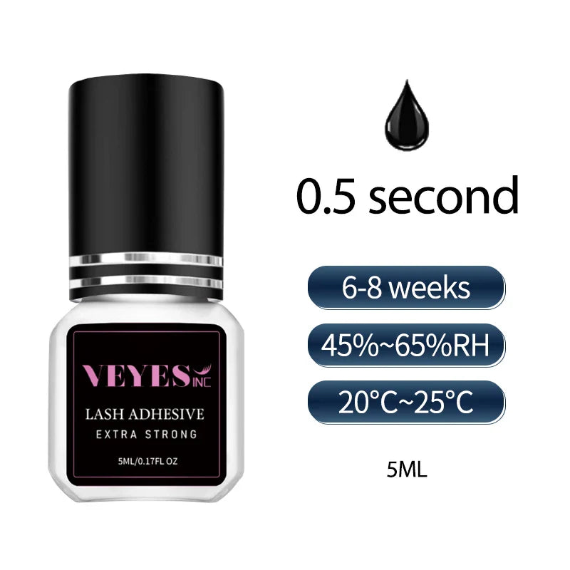Veyes Inc 5ml Eyelash Extensions Glue Veyelash 1-2 Second Fast Drying Lash Adhesive 7 Weeks Retention Volume Glue Makeup Tools Lootquake LLC