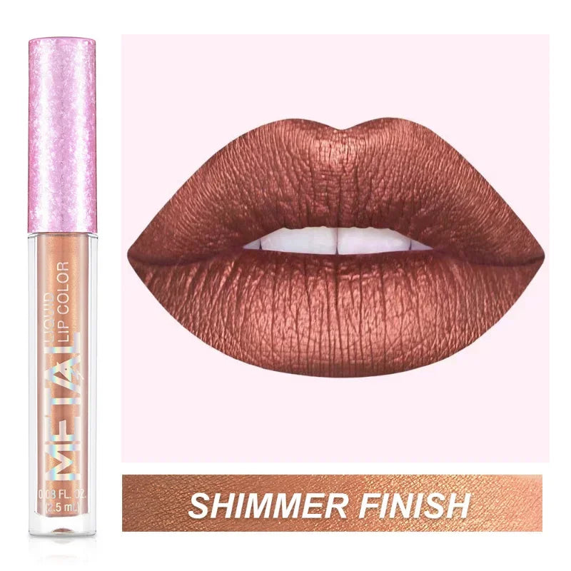 Metallic No-stick Cup Lip Gloss Glitter Matte Moisturizing Waterproof Long Lasting Lip Glaze Liquid Lipstick Lip Makeup Cosmetic Lootquake LLC