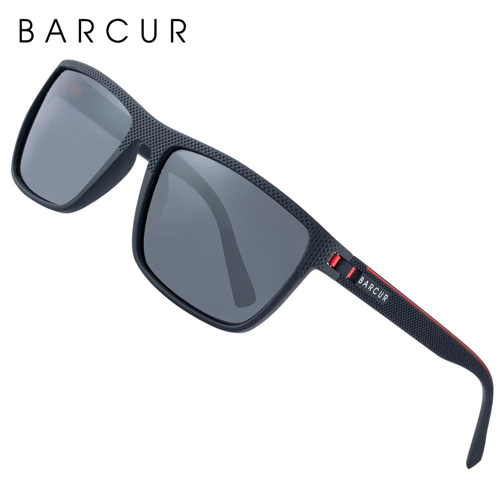 BARCUR Sports Polarized Sunglasses for Men Lightweight TR90 Square Fishing & Travel Eyewear UV400 Protection Men Accessory Stevvex