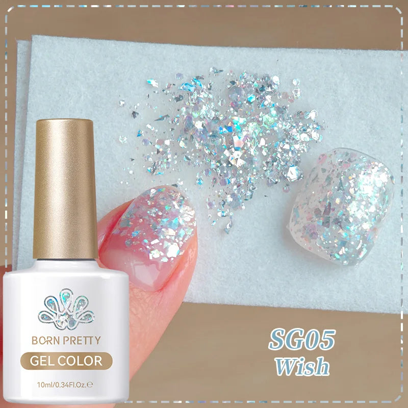 BORN PRETTY 10ml Reflective Glitter Gel Nail Polish Carat Mirage Sparkling Color Shine UV LED Soak Off Semi-Permanant Varnish Lootquake LLC