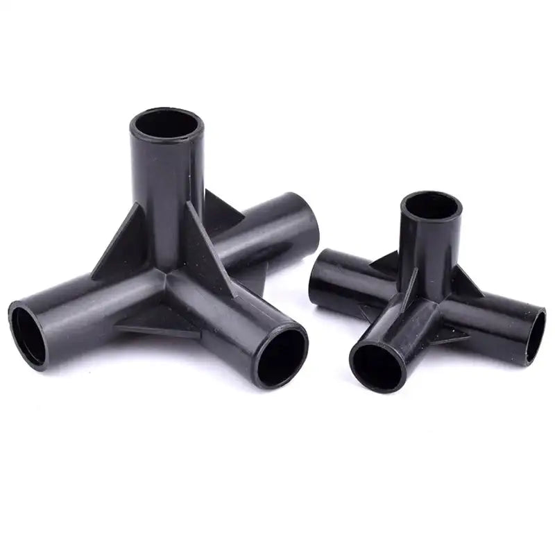 8/12/16/19mm Black PVC Pipe Fittings 4-way Connector Tent Wardrobe Fixed Fittings Plants Support Joint, DIY Shelf Tube Fittings