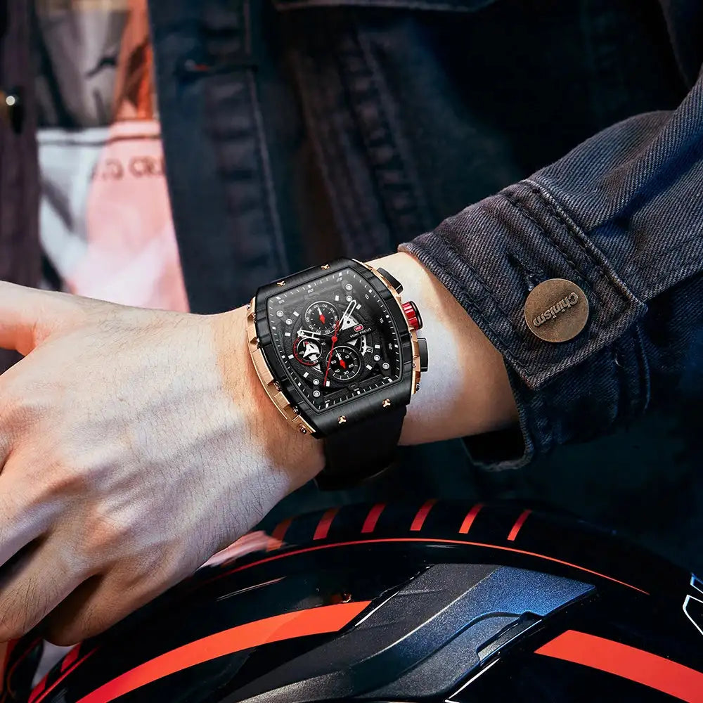 Sports Mens Watches Top Brand Luxury Waterproof Quartz Watch for Men Silicone Strap Fashion Wristwatches Relogio Masculino 0399G
