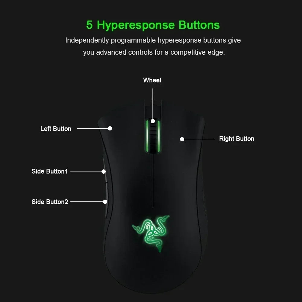 Original Razer Wired Gaming Mouse Optical Sensor 6400 DPI Gaming Mouse For Laptop Optical Mouse Light Speed Mouse Lootquake LLC