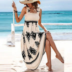Summer Holiday Dress Women Casual Sleeveless A-Line Party Long Dress Boho Casual Sleeveless Party Dress 2024