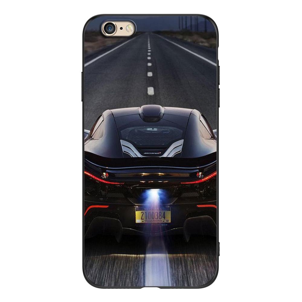 Cute Cover Soft Silicone Print Cars Print Phone Case For Iphone 5s 5 S Se 2016 4.0" Case Phone Cover On  Iphone 6s 6 S Plus Funda Bumper Black Case Sport Race Car Stevvex